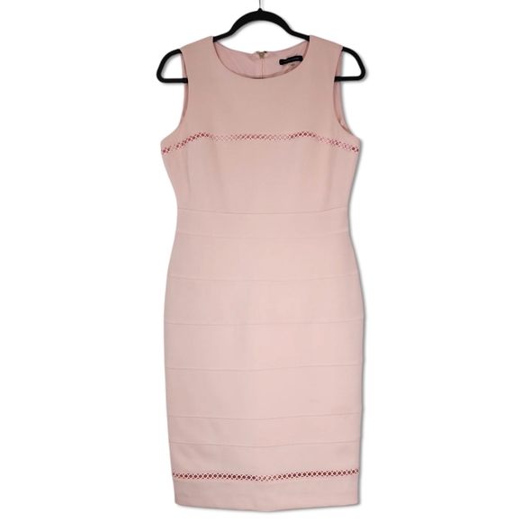 Tommy Hilfiger Light Pink Sheath Dress Sleeveless Sz6 Shift Crewneck Back Zipper - Picture 7 of 10